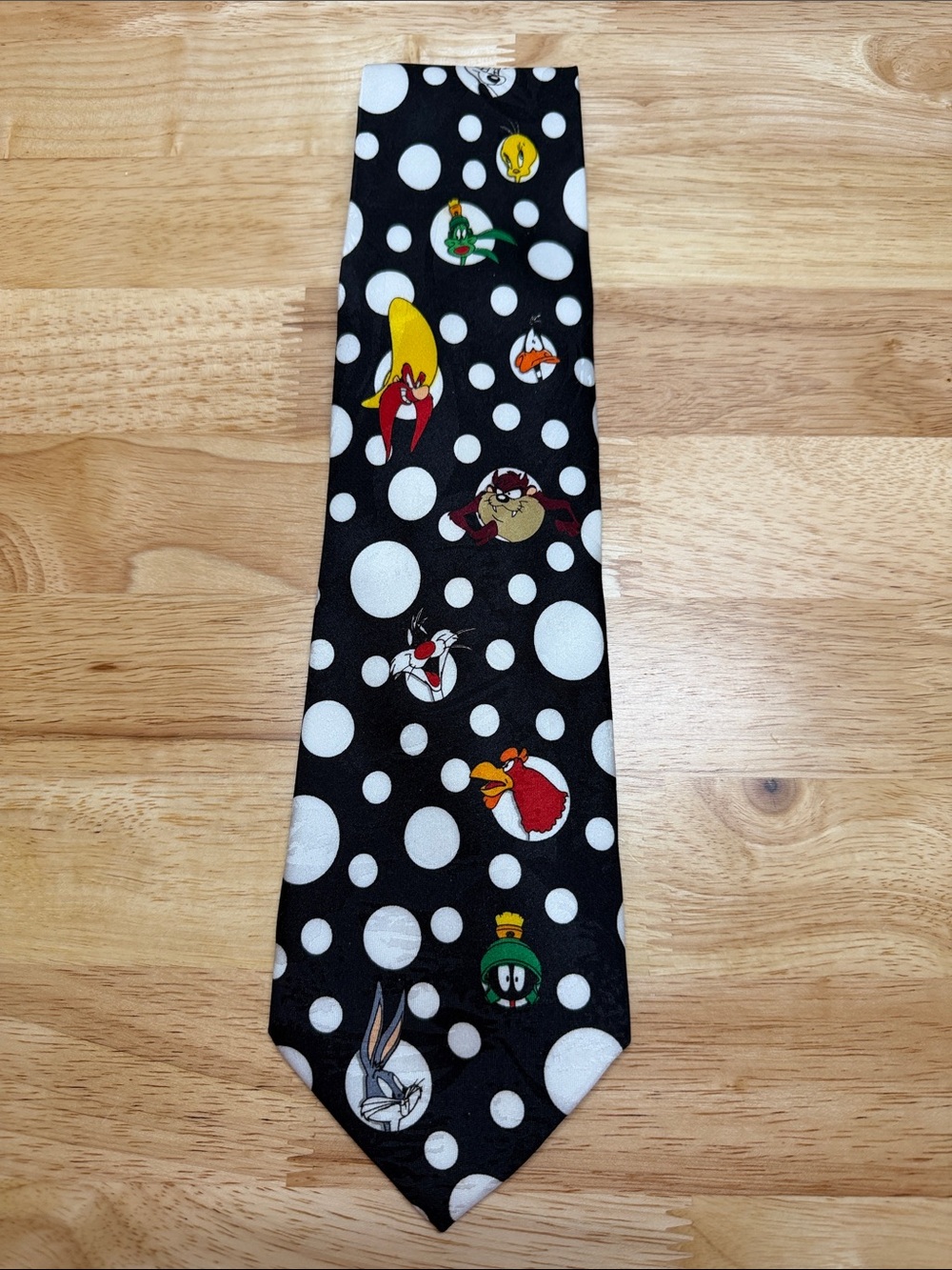 Classic Black Looney Tunes Polka Dot Tie